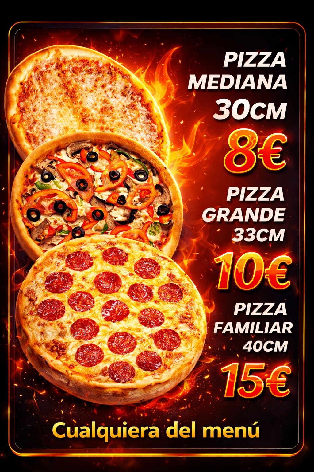 Pizzas Mediana Grande Familiar