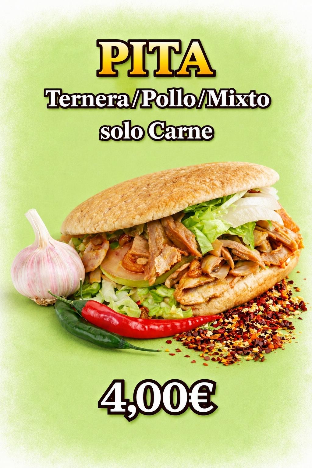 Pita Ternera Pollo Mixto